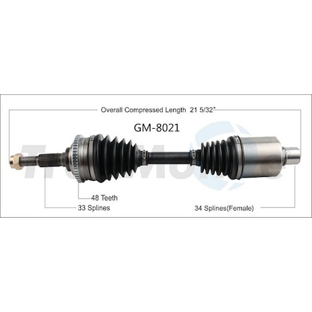 Surtrack Axle Cv Axle Shaft, Gm-8021 GM-8021